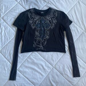 Fishnet long sleeve t-shirt